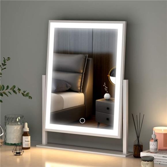 Lighted Hollywood Vanity Makeup Mirror Control 3-Gear Dimable Light 360°Rotation